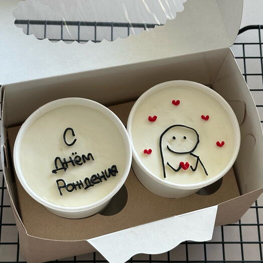 Cake to go тортик в стакане, бенто в стакане, торт в стакане в подарок на день рождения