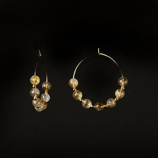 Серьги Самшит Цитрин 14K (EAR1156)