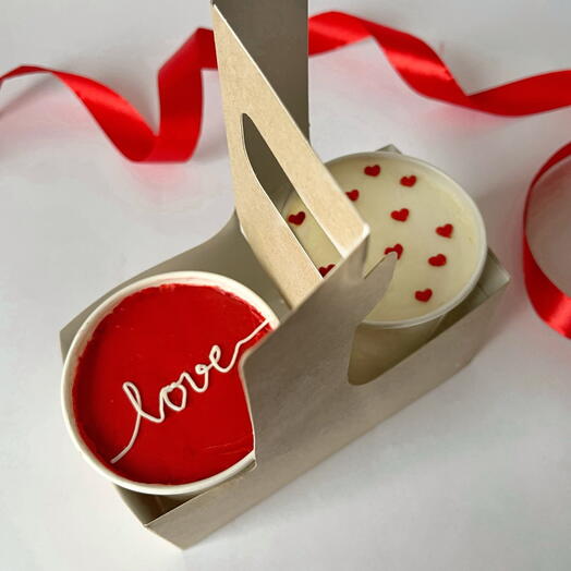 Торт в стакане, cake-to-go, торт с собой 2 штуки для парня, девушки, влюбленных