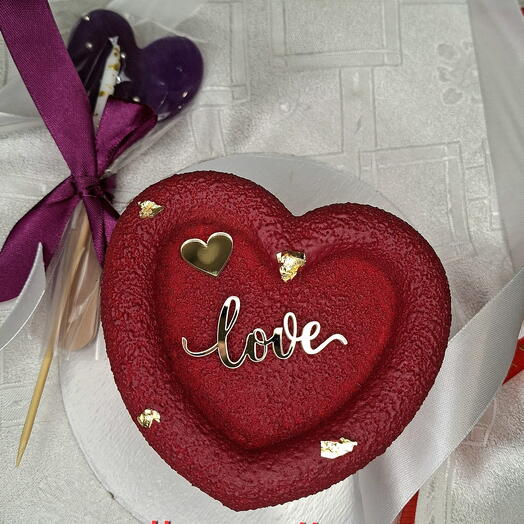 Бенто велюровое сердце love