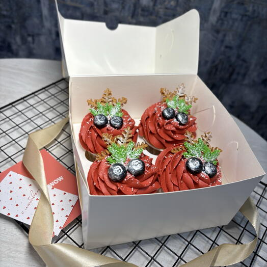 Juego de cupcakes de 4 piezas