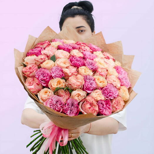 Bouquet of 51 peony-shaped roses