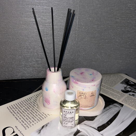 Арома свеча и мини ваза