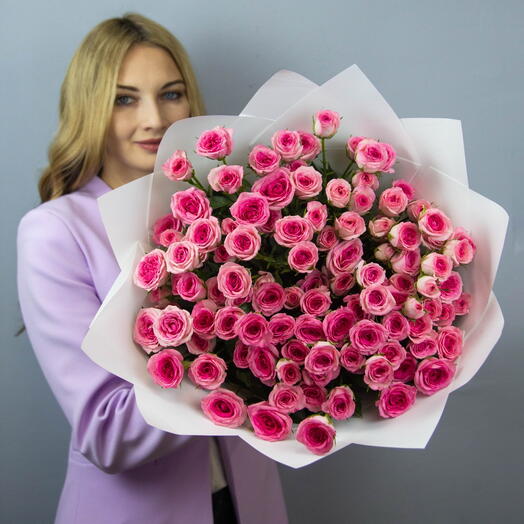 Букет Кустовых Роз 🩷15шт