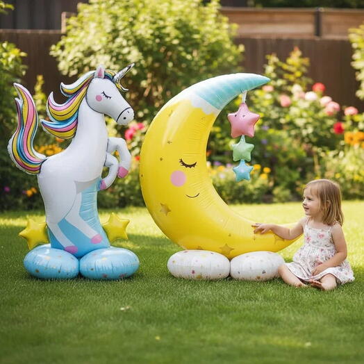 Воздушные шары Единорог 🦄 и Луна 🌓
