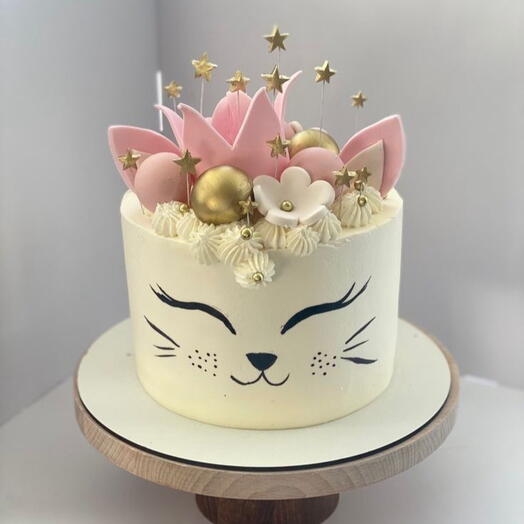 Торт кошечка, кошка с короной