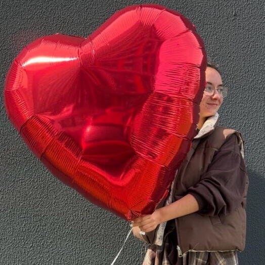 Шар сердце большое 75 см с гелием
