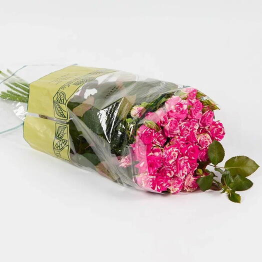 Пачка кустовых роз "Фейерверк" 50 см (10 шт)