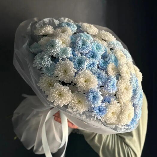 -20%АКЦИЯ💐Пышный и стойкий букет "Небосвод"/куст хризантема /Цветы Уфа/Цветы в Уфе/Доставка цветов Уфа