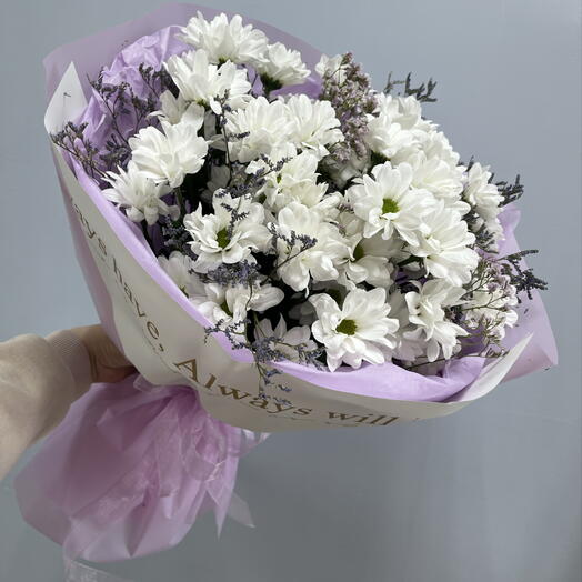 🌸Нежный букет из ромашек и сухоцветов