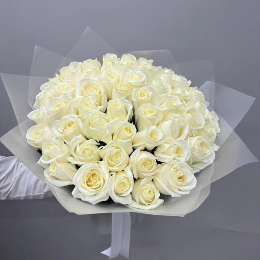 Роза белая 51 шт