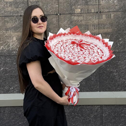 Букет из Raffaello 101шт/букет для любимой девушки. Мега большой букет из конфет