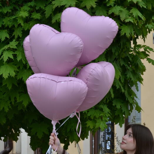 Шар розовое сердце 5 шт