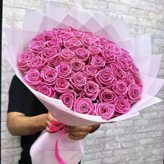 51 Роза розовые розы аква