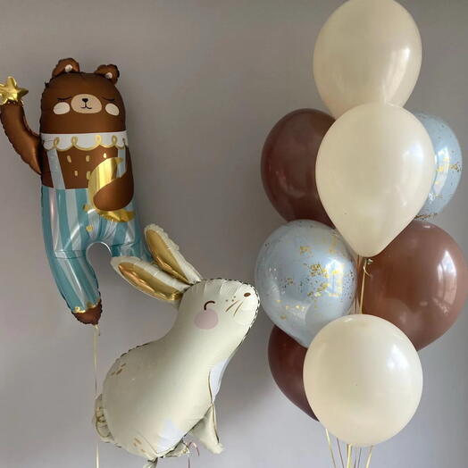 Сет 9воздушных шаров и фигурок  для мальчика