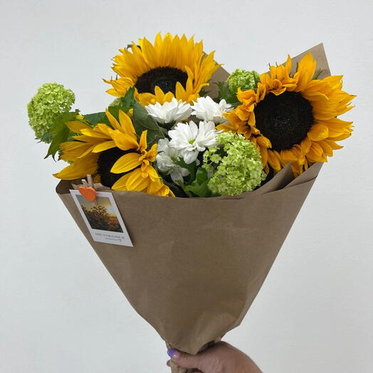 Букет Утро в деревне с подсолнухами🌻