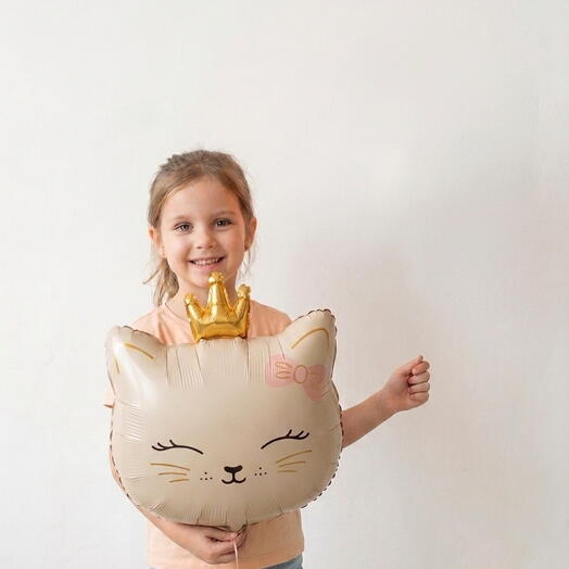 Шар фигурка киса с короной
