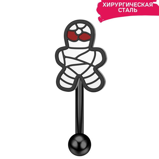 Пирсинг микробанан в бровь мумия