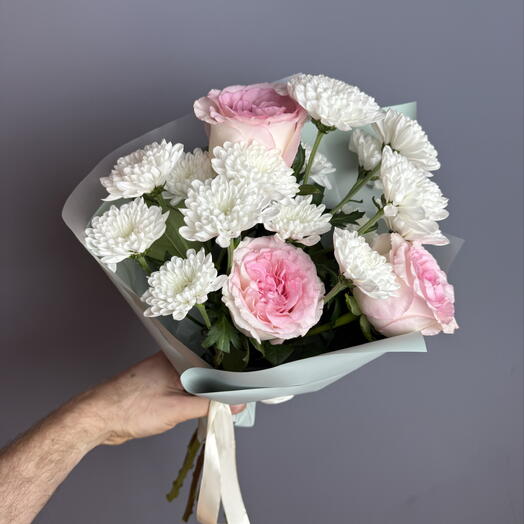 Букет Роза и хризантема
