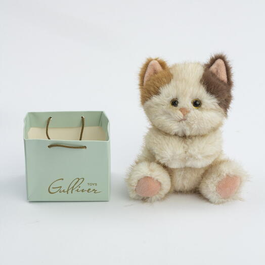 Мягкая игрушка Gulliver Котик бело-коричневый в подарочной упаковке 15 см коллекция Mini Friends