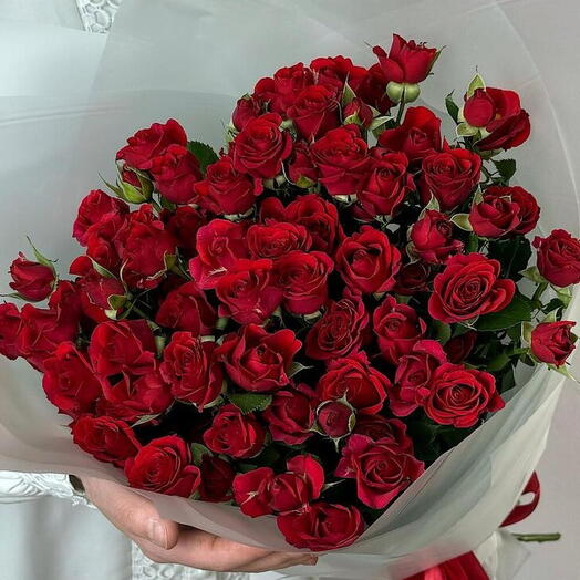 Красные Кустовые Розы 15 шт. 🌹