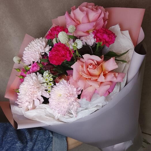 Хризантемы с розами 💓