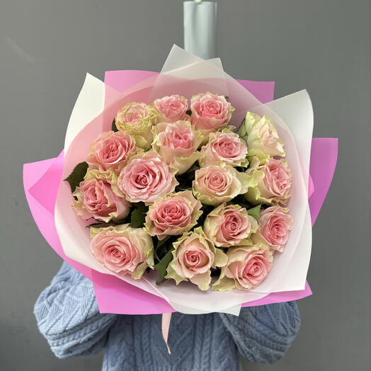 Розовые Розы 17 шт 💖