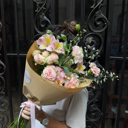 Pastel Pink Rose   Alstroemeria Bouquet