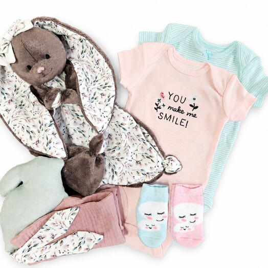 Подарочный набор для новорожденной «Sweet Bunny» с комфортером