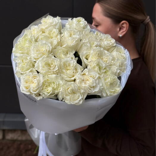Розы ангел 🥰 белоснежные , пионовидные , эксклюзивные премиальные белые розы 🤍 шик 🥰