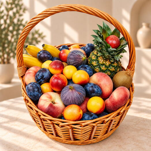 Cesta de frutas de fantasía Brillante / peso: 13 kg / Tamaño: 40*33*66 / fruta fresca / set de regalo / cesta de regalo