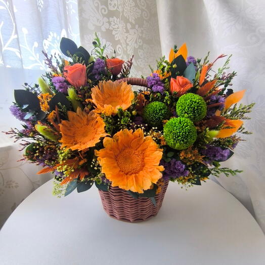🌻Композиция с подсолнухами "Контраст осени🌻