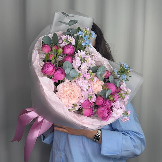 Нежный дофамин ☺️💞 | незабудки, кустовые розы, ароматная матиола