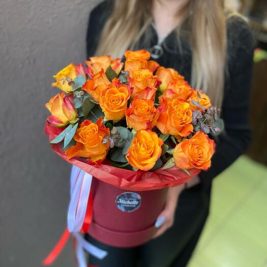 Box with roses