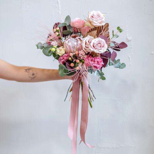 Bride's bouquet with protea