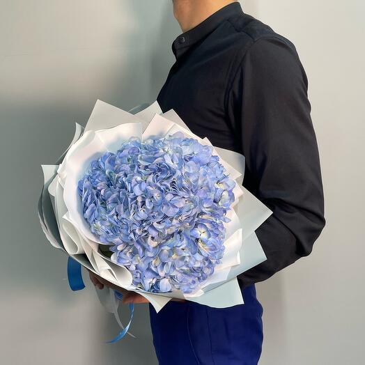 Bouquet of blue hydrangeas
