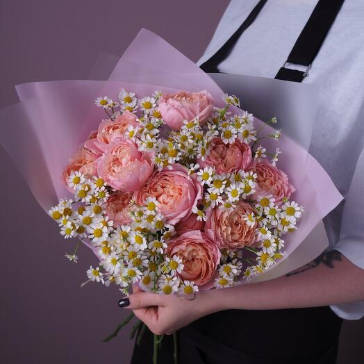 Daisies and roses by Juliet