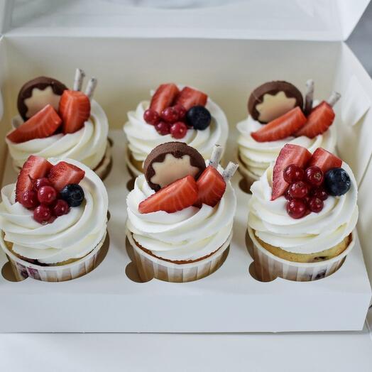 Cupcakes surtidos, 6 piezas
