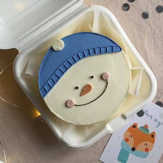 Бенто-торт «Снеговик» на Новый год