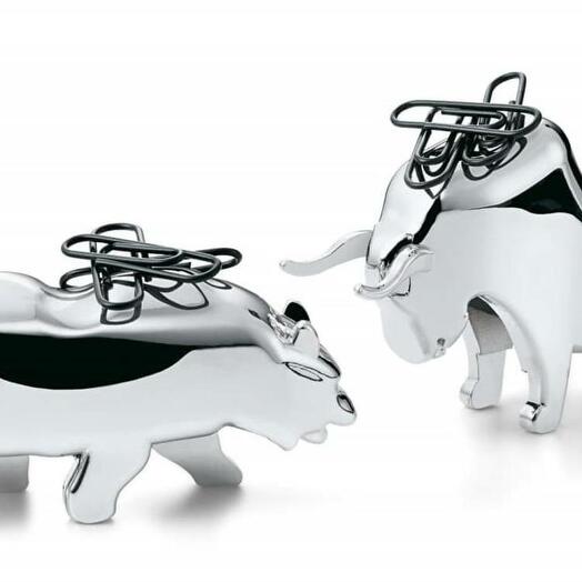 Magnetic paper clip holder Bull and Bear