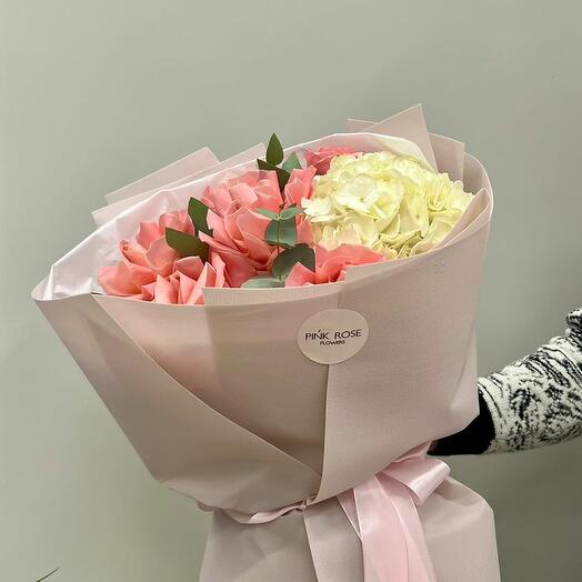 Гортензия и Розы 💖🌈