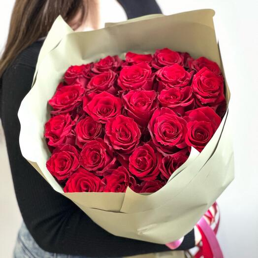 Моно из 25 красных роз