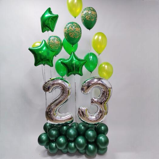 Композиция шаров Военная тематика