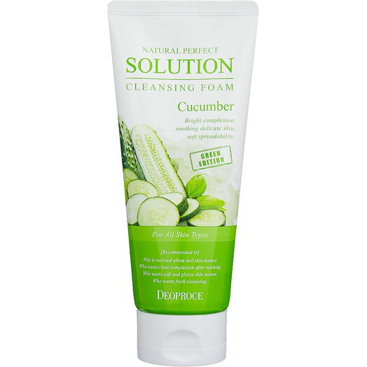 Deoproce Foam Пенка для умывания огурец Natural Perfect Solution Cleansing Foam Green Edition Cucumber 170 г