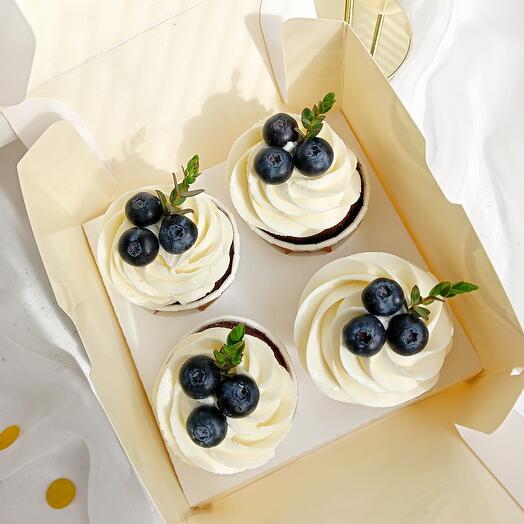 Капкейки с голубикой 4 шт