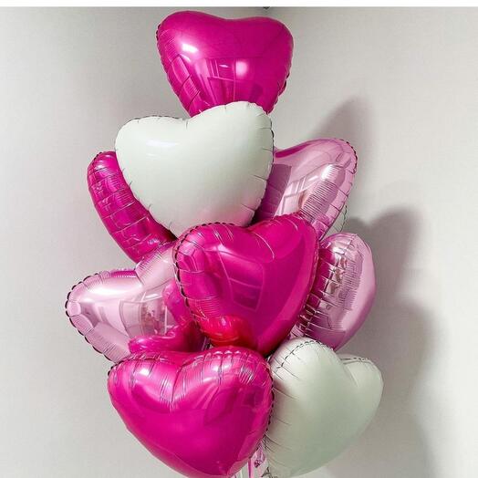 Шары  сердце 9шт
