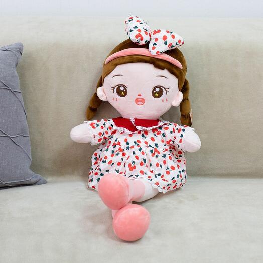 Мягкая игрушка велюровая Кукла Ханна для девочек в подарок KiDWoW хаки 55см