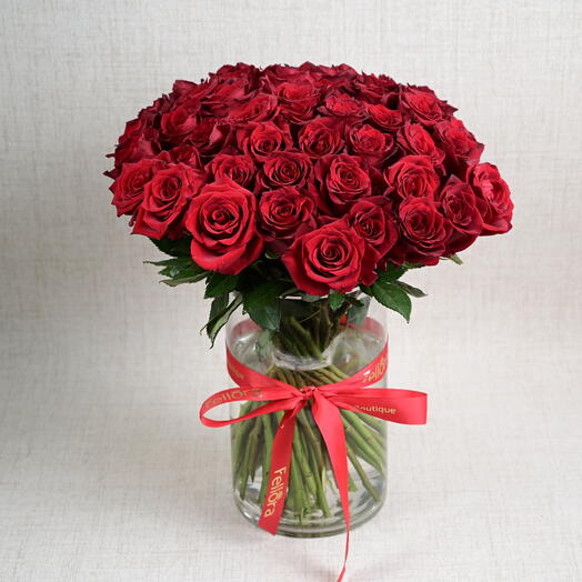 51 Red Roses In A Vase -1705