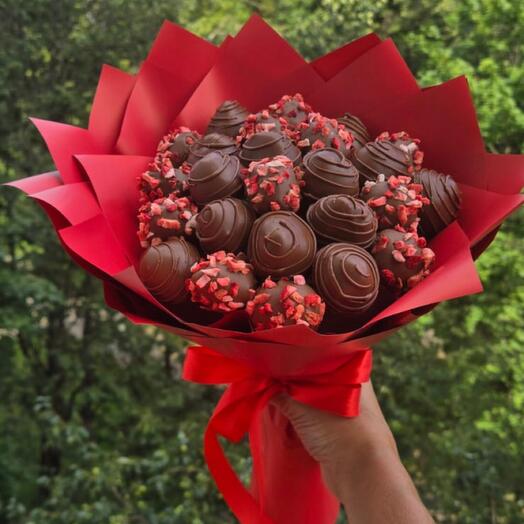 Букет из клубники в бельгийском шоколаде callebaut