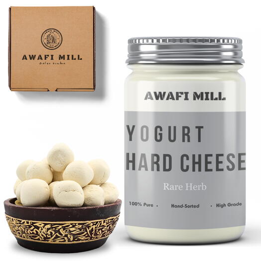 AWAFI MILL Yogurt Hard Cheese Stone Laban Kishk | Qorot Kurut- Bottle of 100 Gram